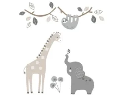 Lambs & Ivy Baby Jungle Animals 4-Piece Crib Set -Ashley LAMB675035 G