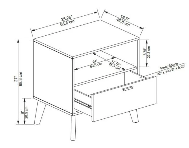 Linon Hudson Nightstand 4 Linon Hudson Nightstand - Image 4