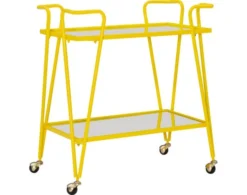 Linon Ellie Yellow Bar Cart