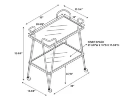 Linon Ellie Coral Bar Cart -Ashley LINO668977 X
