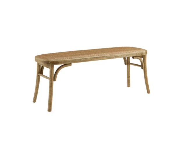 Linon Hyde Brown Rattan Bench 1 Linon Hyde Brown Rattan Bench
