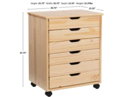 Linon Rudy Rolling Cart 9 Linon Rudy Rolling Cart -Ashley LINO695846 X