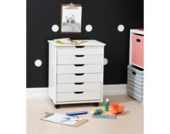 Linon Rudy White Rolling Cart 7 Linon Rudy White Rolling Cart -Ashley LINO695848 C