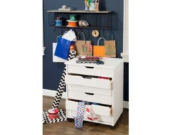 Linon Rudy White Rolling Cart 8 Linon Rudy White Rolling Cart -Ashley LINO695848 D