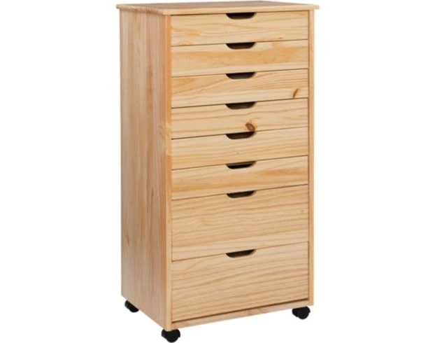 Linon Rudy Natural Rolling Cart 1 Linon Rudy Natural Rolling Cart