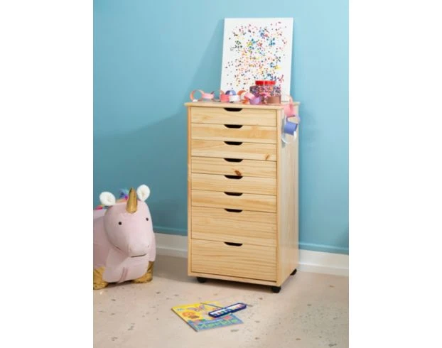 Linon Rudy Natural Rolling Cart 3 Linon Rudy Natural Rolling Cart - Image 3