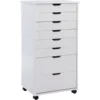 Linon Rudy White 8 Drawer Rolling Cart