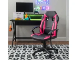 Linon Klutch Pink Desk Chair 7 Linon Klutch Pink Desk Chair -Ashley LINO711430 C