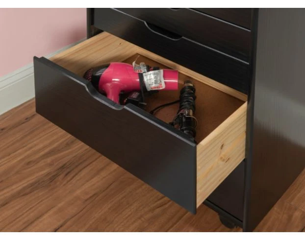 Linon Rudy Black Rolling Cart 6 Linon Rudy Black Rolling Cart - Image 6