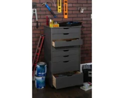 Linon Linon Rudy Gray Rolling Cart -Ashley LINO714776 E