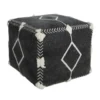 Lr Home Black & White Square Pouf