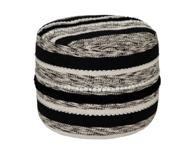 Lr Home Black And White Striped Pouf 1 Lr Home Black And White Striped Pouf