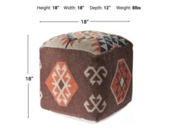 Lr Home Southwestern Multi-Colored Geometric Pouf -Ashley LRHM685814 X