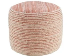 Lr Home Coral And White Pouf