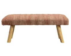 Lr Home Pink And Beige Bench