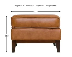 Leather Italia Newport 100% Leather Ottoman -Ashley LTRI496665 X