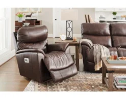 La-Z-Boy Trouper Leather Power Headrest Rocker Recliner -Ashley LZBY602124 D