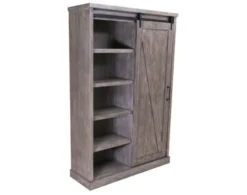 Martin Furniture Avondale Gray Tall Barn Door Bookcase -Ashley MART380429 C