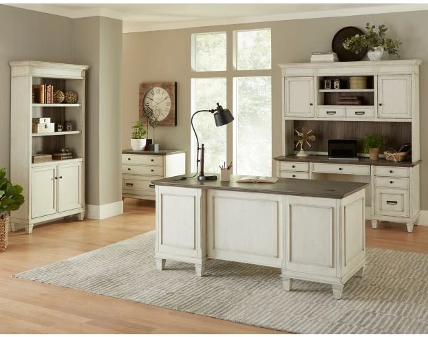 Martin Furniture Hartford White Double Pedestal Desk 2 Martin Furniture Hartford White Double Pedestal Desk - Image 2