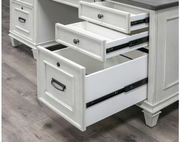 Martin Furniture Hartford White Double Pedestal Desk 3 Martin Furniture Hartford White Double Pedestal Desk - Image 3