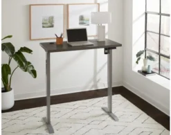Martin Furniture IMLD Gray Sit And Stand Desk -Ashley MART711458 C
