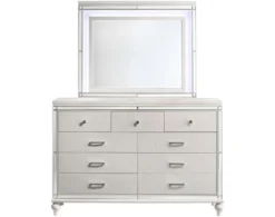 New Classic Valentino Whtie Dresser With Mirror