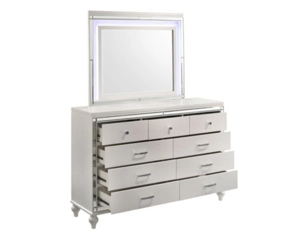 New Classic Valentino Whtie Dresser With Mirror 4 New Classic Valentino Whtie Dresser With Mirror - Image 4