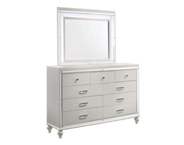 New Classic Valentino Whtie Dresser With Mirror 5 New Classic Valentino Whtie Dresser With Mirror - Image 5