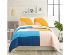 Peking Handicraft Modshapes Dark Pink 2-Piece Twin Quilt Set