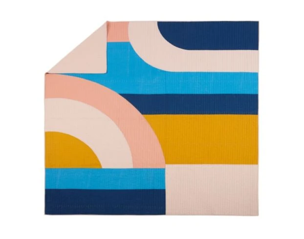 Peking Handicraft Modshapes Dark Pink 2-Piece Twin Quilt Set 2 Peking Handicraft Modshapes Dark Pink 2-Piece Twin Quilt Set - Image 2