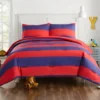 Peking Handicraft Levelle Red 3-Piece Full/Queen Comforter Set