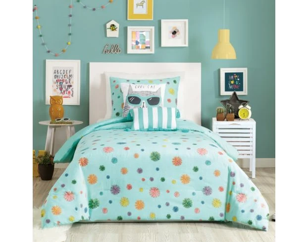 Peking Handicraft Pom Pom 4-Piece Twin Comforter 4 Peking Handicraft Pom Pom 4-Piece Twin Comforter - Image 4