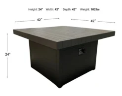 Plank & Hide 42-Inch Square Charcoal Fire Pit -Ashley PLHI6985364 X