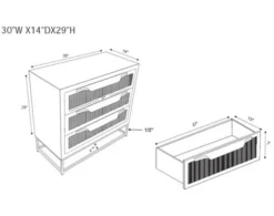 Powell Raphael 3-Drawer Rattan Cabinet -Ashley POWL669765 X