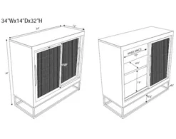 Powell Raphael Rattan Cabinet -Ashley POWL669774 X