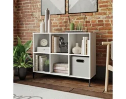 Sauder North Avenue White Short 6-Cube Bookcase -Ashley SAUD634416 B