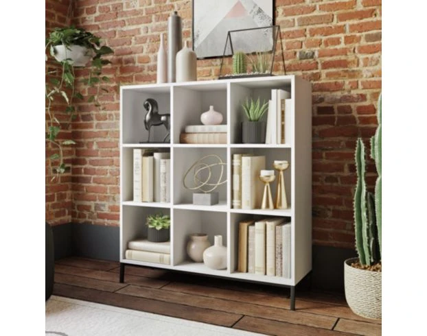 Sauder North Avenue White Short 9-Cube Bookcase 2 Sauder North Avenue White Short 9-Cube Bookcase - Image 2