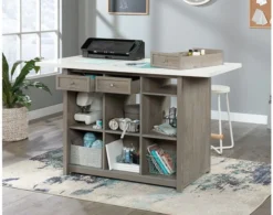 Sauder Craft Pro Oak Work Table -Ashley SAUD692952 C