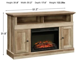 Sauder Cannery Media Fireplace With Console -Ashley SAUD717185 x
