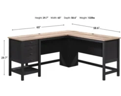 Sauder Cottage Road Black Corner Desk -Ashley SAUD729201 X
