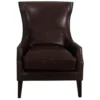 Simon Li H340 Collection Brown 100% Leather Accent Chair