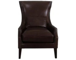 Simon Li H340 Collection Brown 100% Leather Accent Chair
