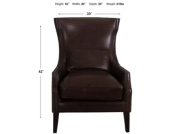 Simon Li H340 Collection Brown 100% Leather Accent Chair -Ashley SILI710715 X