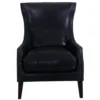 Simon Li H340 Collection Black 100% Leather Accent Chair