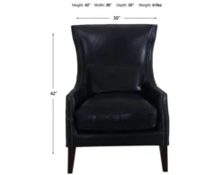Simon Li H340 Collection Black 100% Leather Accent Chair -Ashley SILI710727 X