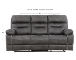 Steve Silver Rudger Gray Reclining Sofa -Ashley STEV735685 X