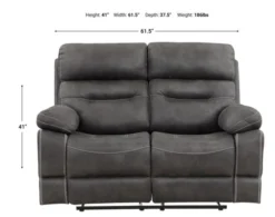 Steve Silver Rudger Gray Reclining Loveseat -Ashley STEV735688 X