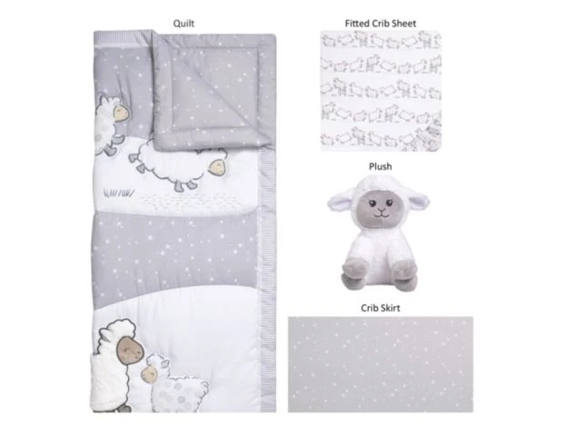 Trend Lab Sleepy Sheep 4-Piece Crib Bedding Set 3 Trend Lab Sleepy Sheep 4-Piece Crib Bedding Set - Image 3